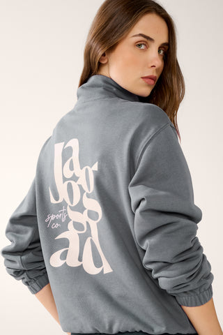 TULUM ZIP-NECK SWEATER STEEL